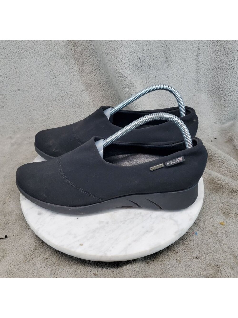 Mephisto Shoes Womens Size 9.5 Molly Black Gore Tex Wedge Loafers *Read*